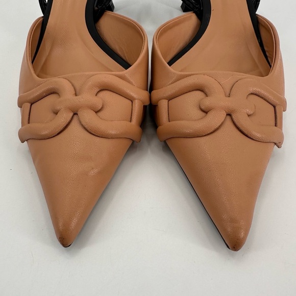 ZARA Zara Raised Detail Slingbacks Low Heels Nude 41 - Picture 3 of 8